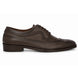 Side profile of the Malcomb Croc-Panel Wingtip Derby in brown leather on white background