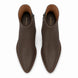 Melodiapelle Malone Zip Ankle Boot in dark brown leather, pair top-down view, handcrafted in Agra