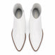 Melodiapelle Malone Zip Ankle Boot in pearl white leather, pair top-down view, handcrafted in Agra