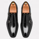 Melodiapelle Manchester Monk Strap in black leather, pair top-down view, handcrafted in Agra