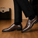Melodiapelle Manchester Monk Strap in brown leather worn with formal trousers, on-feet shot