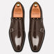 Melodiapelle Manchester Monk Strap in brown leather, pair top-down view, handcrafted in Agra