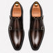 Melodiapelle Manchester Monk Strap in burgundy leather, pair top-down view, handcrafted in Agra