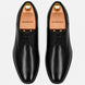 Melodiapelle Mangrove Plain Derby in black leather, pair top-down view, handcrafted in Agra