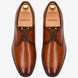 Melodiapelle Mangrove Plain Derby in cognac tan leather, pair top-down view, handcrafted in Agra