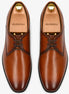 Melodiapelle Mangrove Plain Derby in cognac tan leather, pair top-down view, handcrafted in Agra