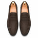 Melodiapelle Manhattan Loafer in dark brown leather, pair top-down view, handcrafted in Agra