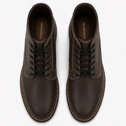 Melodiapelle Manila Plain Toe Boot in brown leather, pair top-down view, handcrafted in Agra