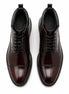 Melodiapelle Manteca Combat Boot in burgundy leather, pair top-down view, handcrafted in Agra