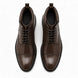Melodiapelle Manteca Combat Boot in dark brown leather, pair top-down view, handcrafted in Agra