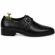 Side profile of the Mapple Monkstrap in black leather on white background