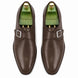 Melodiapelle Mapple Monkstrap in dark brown leather, pair top-down view, handcrafted in Agra