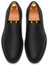 Melodiapelle Marengo Embossed Slip-On Sneaker in nero black woven leather, pair top-down view, handcrafted in Agra