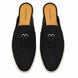 Melodiapelle Maria Mule in black suede, pair top-down view, handcrafted in Agra
