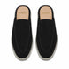 Melodiapelle Martia Mule in black suede, pair top-down view, handcrafted in Agra