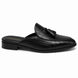 Side profile of the Mason Mule in black croc-embossed leather on white background