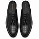 Melodiapelle Mason Mule in black croc-embossed leather, pair top-down view, handcrafted in Agra