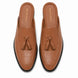 Melodiapelle Mason Mule in tan croc-embossed leather, pair top-down view, handcrafted in Agra