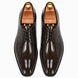 Melodiapelle Matera Plain-Toe Derby in brown leather, pair top-down view, handcrafted in Agra