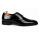 Side profile of the Matera Plain-Toe Derby in nero black leather on white background