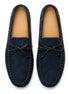Melodiapelle Mathews Loafer in navy blue suede, pair top-down view, handcrafted in Agra