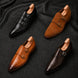 Melodiapelle Maverick Double Monk Brogue collection in camel, brown and black suede, handcrafted double monk strap shoes displayed together