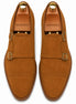 Melodiapelle Maverick Double Monk Brogue in camel suede, pair top-down view, handcrafted in Agra