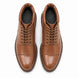 Melodiapelle Mcallen Combat Boot in tan leather, pair top-down view, handcrafted in Agra