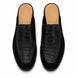 Melodiapelle Mckinsey Mule in black croc-embossed leather, pair top-down view, handcrafted in Agra
