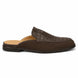 Side profile of the Mckinsey Mule in dark brown croc-embossed leather on white background