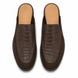 Melodiapelle Mckinsey Mule in dark brown croc-embossed leather, pair top-down view, handcrafted in Agra