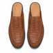 Melodiapelle Mckinsey Mule in tan croc-embossed leather, pair top-down view, handcrafted in Agra