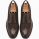 Melodiapelle Meta Semi-Brogue Oxford in dark brown leather, pair top-down view, handcrafted in Agra