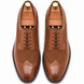 Melodiapelle Meta Semi-Brogue Oxford in tan leather, pair top-down view, handcrafted in Agra