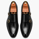 Melodiapelle Mexico Double Monk Strap in black leather, pair top-down view, handcrafted in Agra