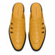 Melodiapelle Miami Mule in mustard yellow leather, pair top-down view, handcrafted in Agra