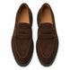 Melodiapelle Midland Loafer in dark brown suede, pair top-down view, handcrafted in Agra