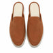 Melodiapelle Mila Mule in rust tan suede, pair top-down view, handcrafted in Agra
