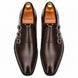 Melodiapelle Milan Triple Monk Strap Loafer in brown leather, pair top-down view, handcrafted in Agra