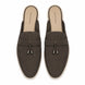 Melodiapelle Millo Mule in dark brown suede, pair top-down view, handcrafted in Agra