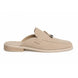 Side profile of the Millo Mule in sand beige suede on white background