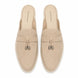 Melodiapelle Millo Mule in sand beige suede, pair top-down view, handcrafted in Agra