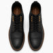 Melodiapelle Miranda Cap Toe Heritage Boot in black leather, pair top-down view, handcrafted in Agra