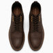 Melodiapelle Miranda Cap Toe Heritage Boot in dark brown waxed leather, pair top-down view, handcrafted in Agra