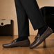Melodiapelle Missouri Loafer in dark brown leather worn with trousers, on-feet shot