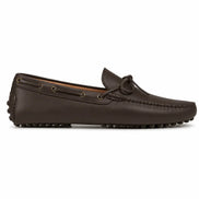 Side profile of the Missouri Loafer in dark brown leather on white background