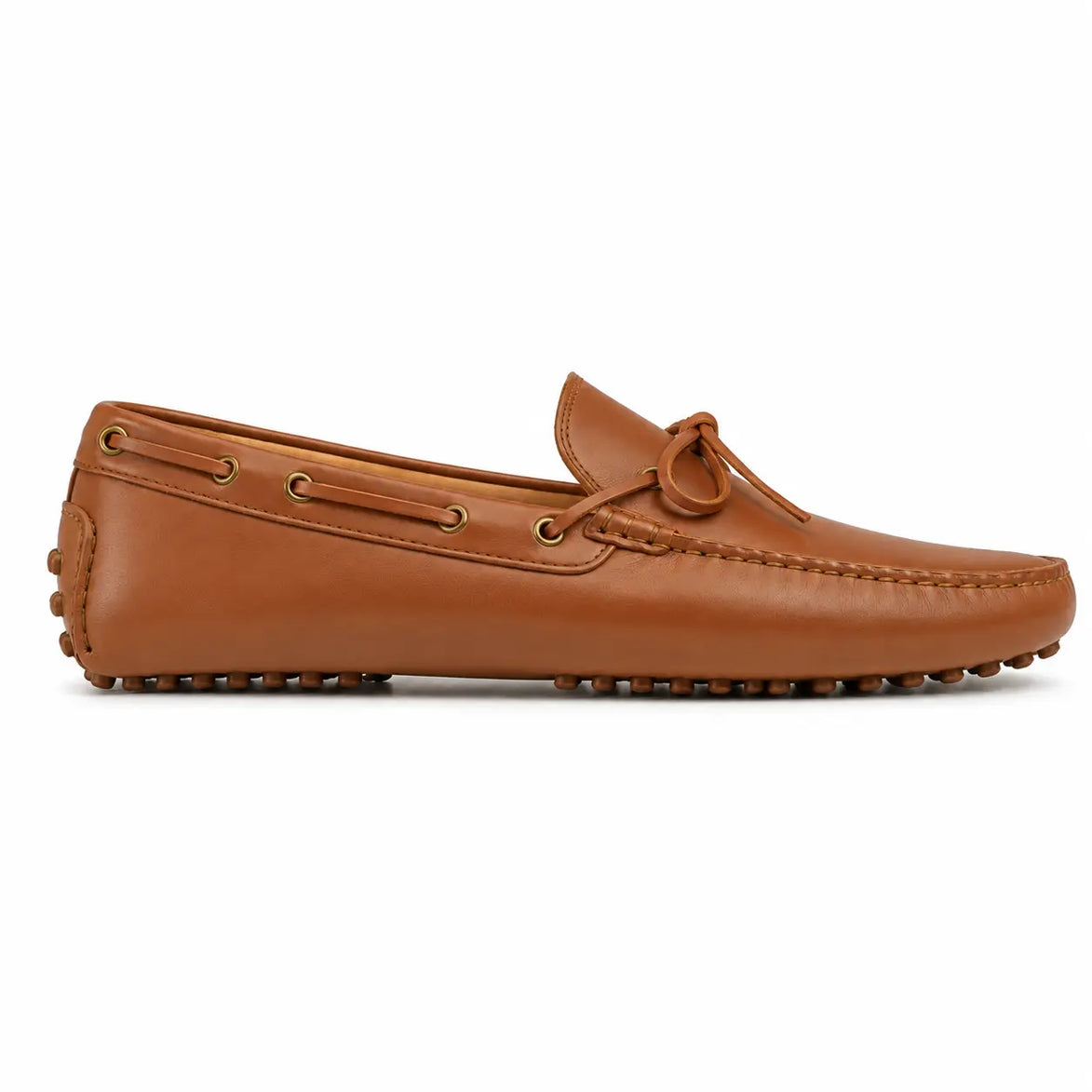 Side profile of the Missouri Loafer in tan leather on white background