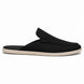 Side profile of the Mole Mule in black suede on white background