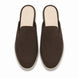 Melodiapelle Mole Mule in dark brown suede, pair top-down view, handcrafted in Agra