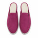 Melodiapelle Mole Mule in magenta pink suede, pair top-down view, handcrafted in Agra